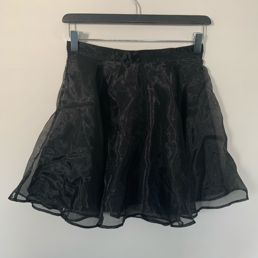Black shirt flared skirt